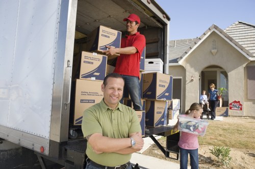 Professional movers preparing for a removal service